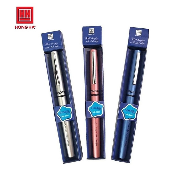 Set 3 bút máy nét hoa Hồng Hà 2282 tạo nét thanh nét đậm dành cho học sinh Hồng Hà 2282 ngòi mài