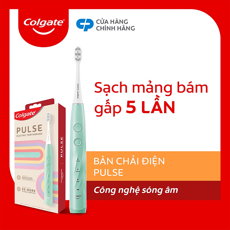 Bàn chải điện Colgate PULSE công nghệ sóng âm, sạch mảng bám gấp 5 lần, pin 60 ngày