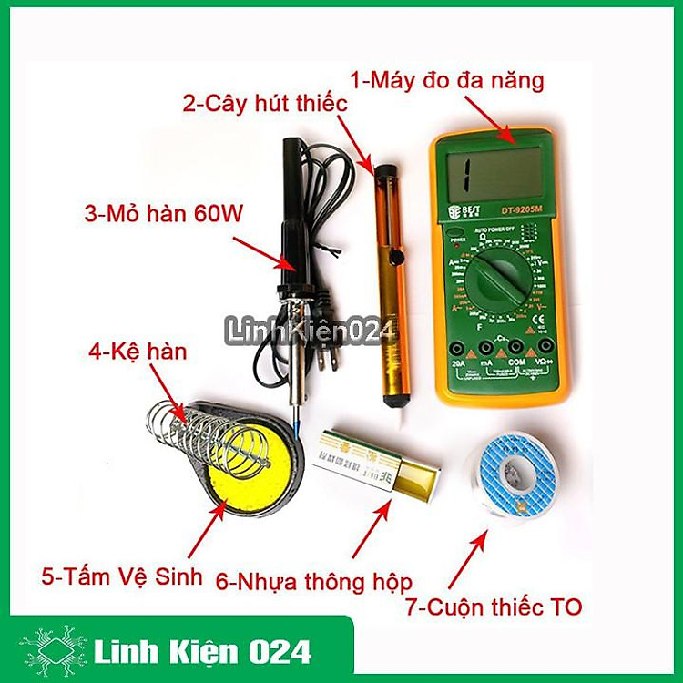 Bộ mỏ hàn chì 60w + 6 món dụng cụ kỹ thuật