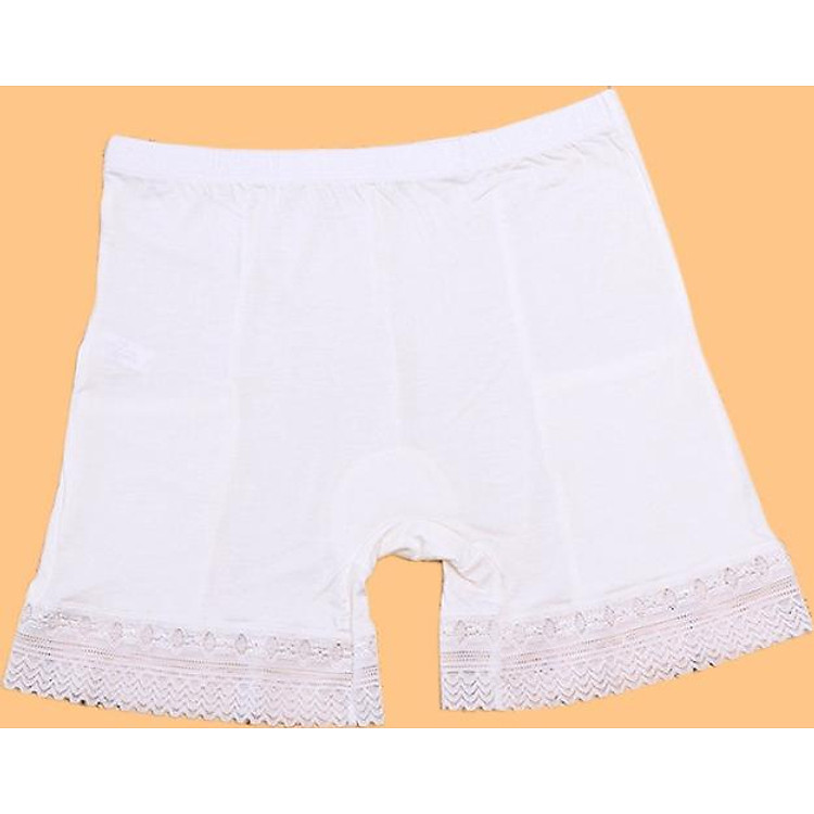 Quần lót dài mặc váy gắn vô tư có túi để tiền an toàn-100 trắng