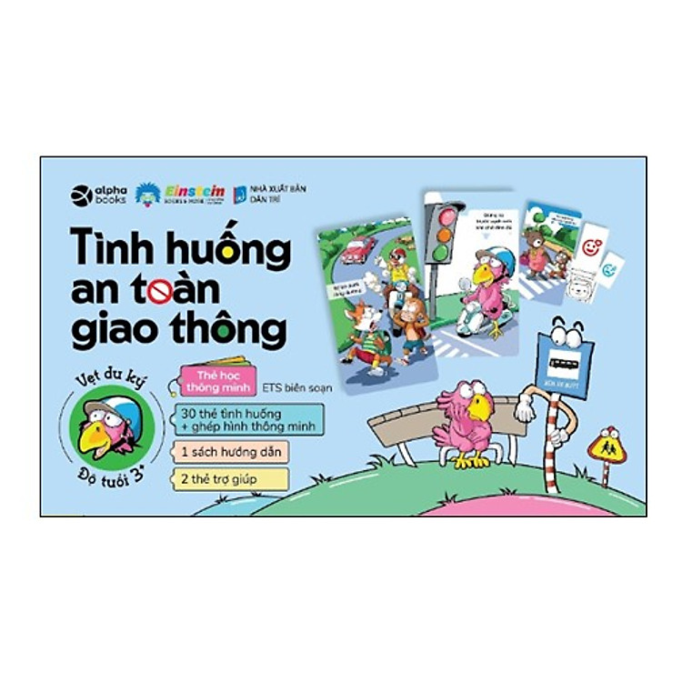 Combo Thẻ Học Thông Minh: Một Ngày Của Bé + Tình Huống An Toàn Giao Thông + Biển Báo An Toàn (Thẻ Song Ngữ Anh Việt)