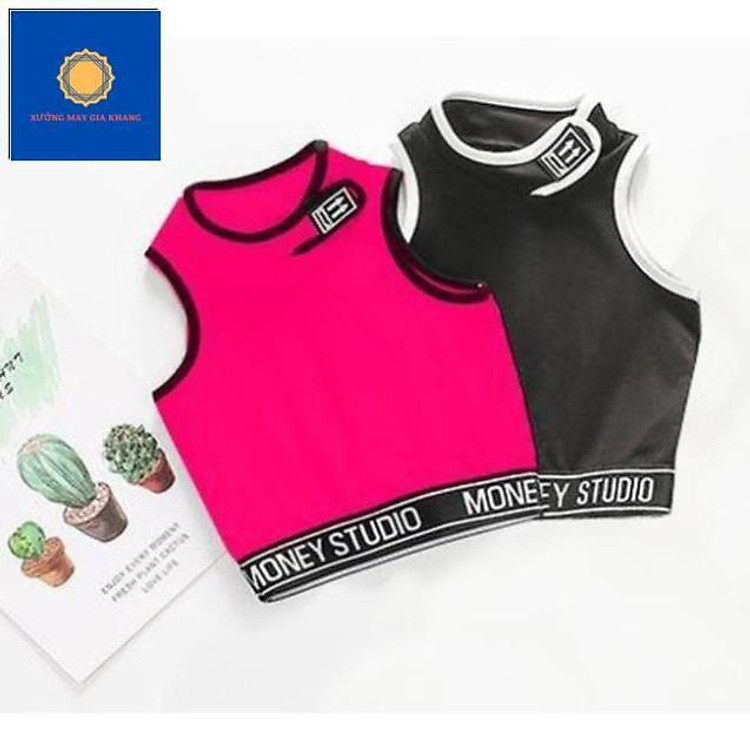 Áo thun bé gái, kiểu sport body ôm, lửng ba lỗ, phong cách thể thao - Xưởng may - Gia Khang (200544.B)