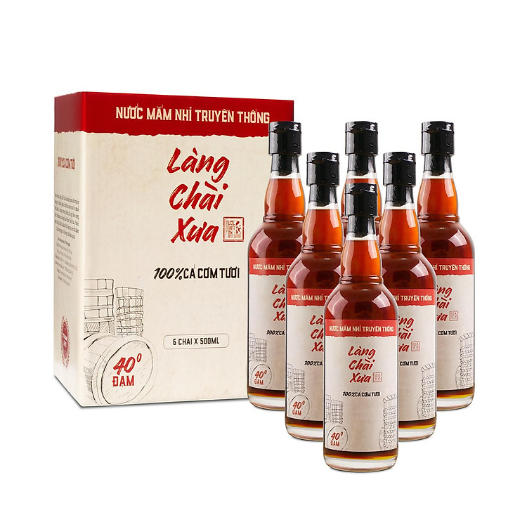 Thùng 6 nước mắm nhỉ Làng Chài Xưa đỏ