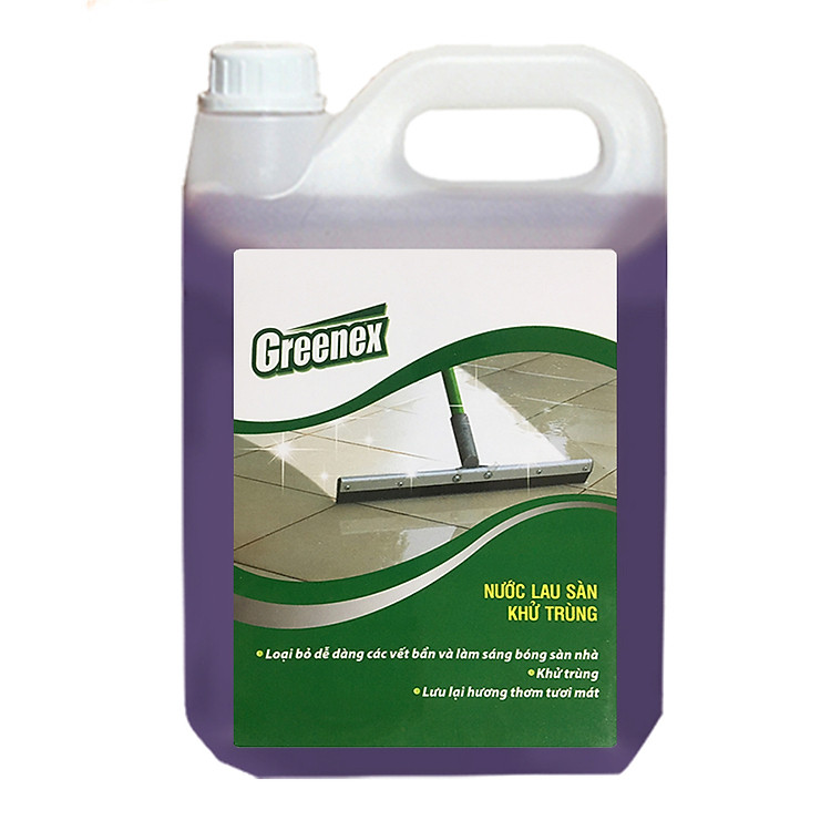 Nước Lau Sàn Diệt Khuẩn Greenex Tím Hương Trái Cây can 5L