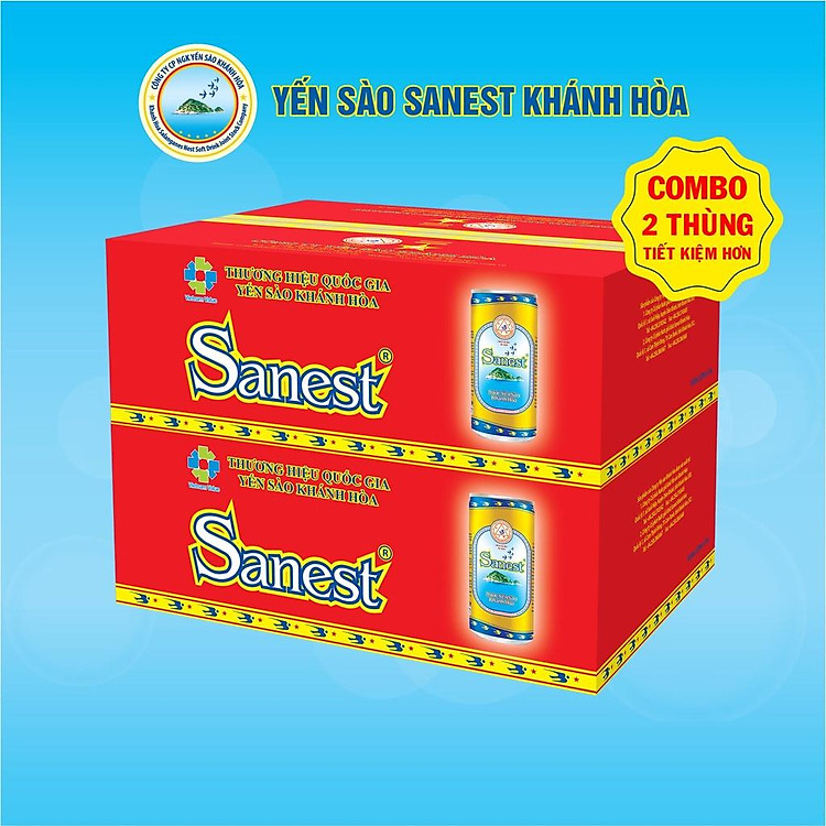 Nước giải khát Yến sào Khánh Hòa Sanest thùng 30 lon