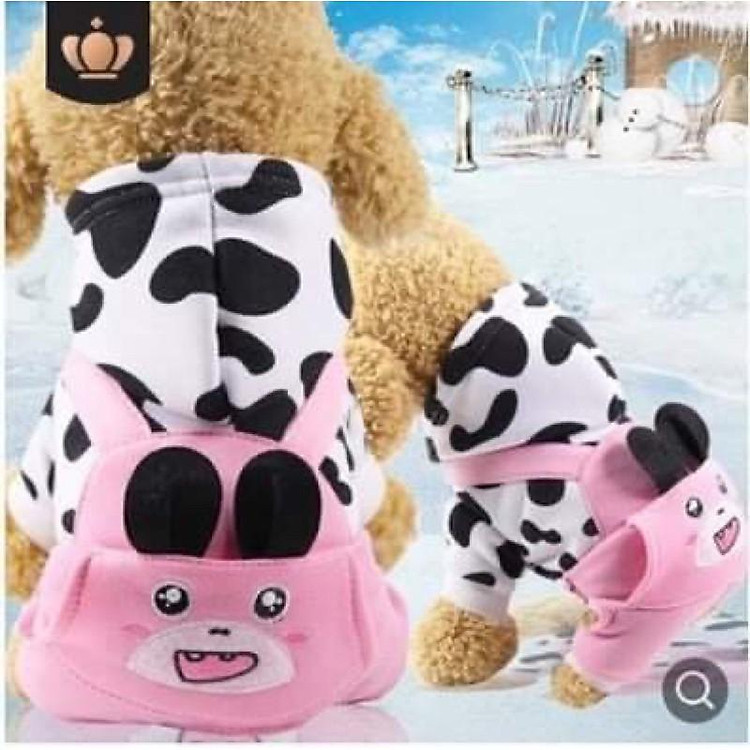 Bộ Quần Áo Bò Sữa cho chó mèo