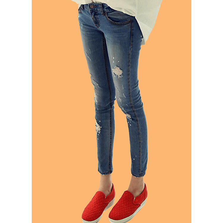 Quần jean nữ thời trang wash rách nhỏ dễ thương nữ tính cho nàng - 133