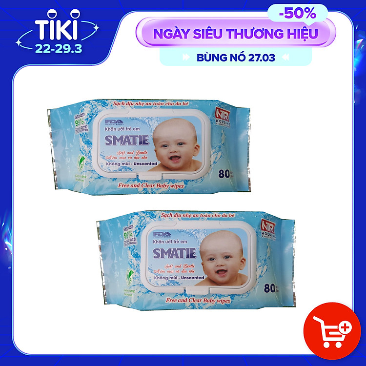 Combo 5 Gói Khăn Ướt Smatie 80 Tờ Tiết kiệm