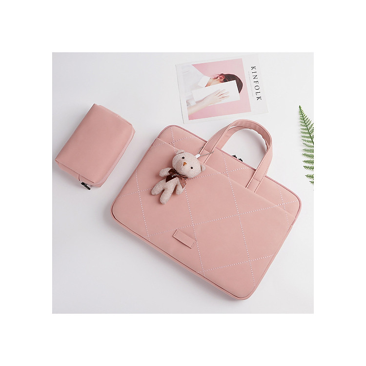 Túi xách Gấu Bông thời trang cho Laptop, Macbook tặng kèm túi đựng phụ kiện