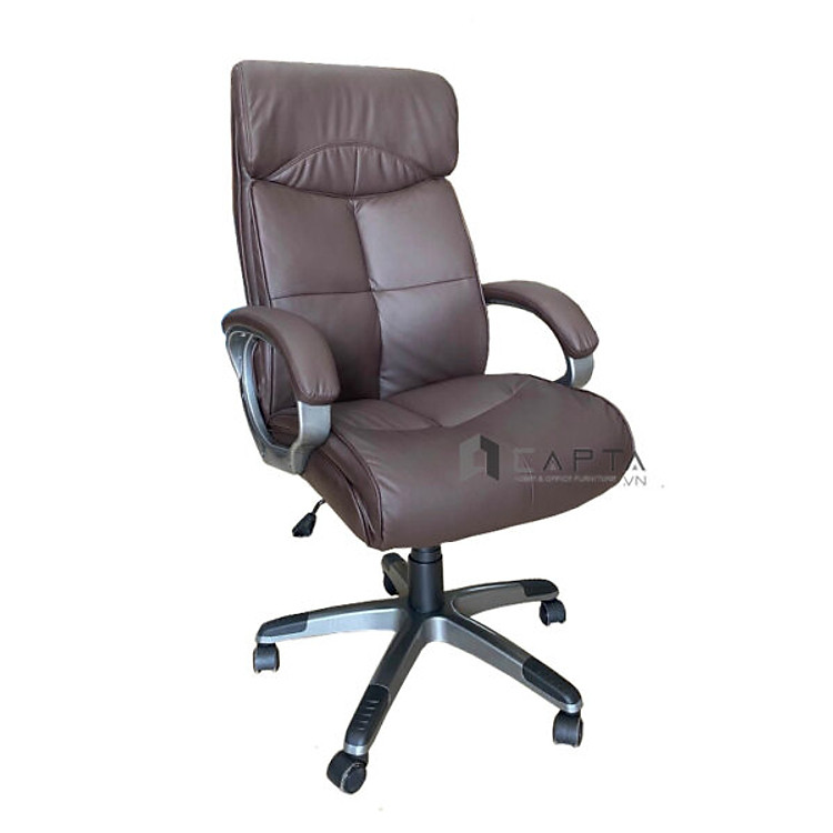 Ghế làm việc lưng cao nệm giả da simili màu đen chân xoay lưng cao nhập khẩu CM4421-P Nội thất Capta