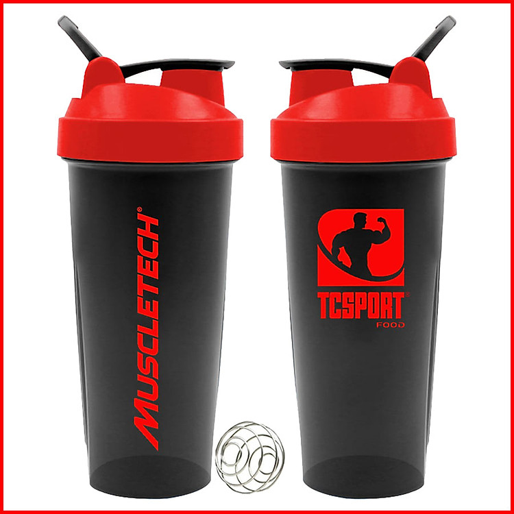 Bình lắc bằng nhựa 600ml - Có lò xo - TCSPORTFOOD - Giao màu ngẫu nhiên