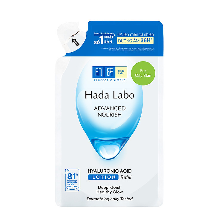 Túi refill lotion dưỡng ẩm tối ưu Hada Labo Advanced Nourish Lotion dùng cho da dầu 170ml