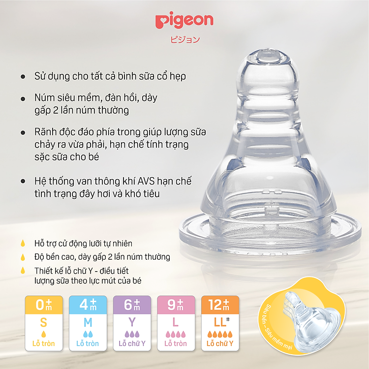 Núm ty Pigeon silicon siêu mềm (LL) Tiết kiệm - Hình ảnh 4