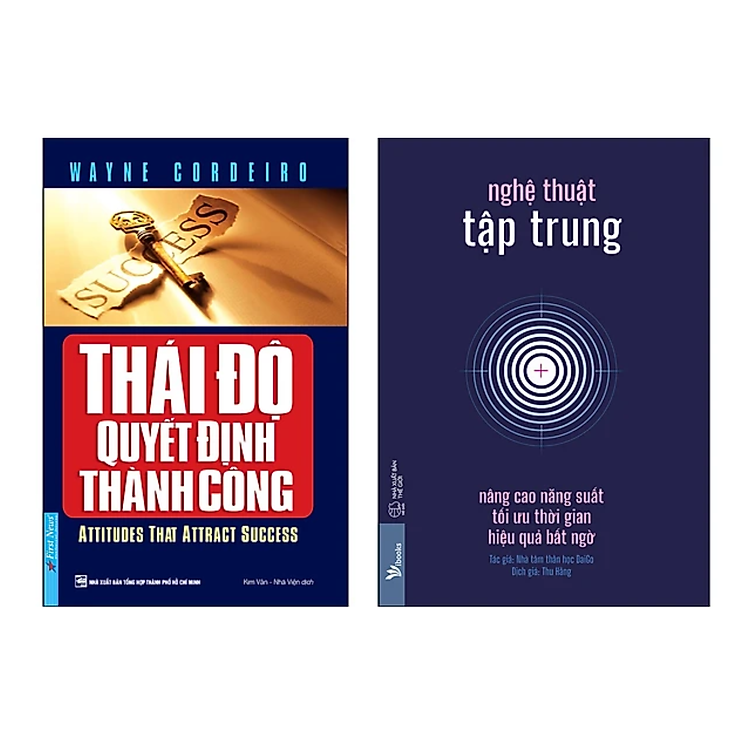 Combo 2 Cuốn Kỹ Năng: Thái Độ Quyết Định Thành Công + Nghệ Thuật Tập Trung - Nâng Cao Năng Suất, Tối Ưu Thời Gian, Hiệu Quả Bất Ngờ