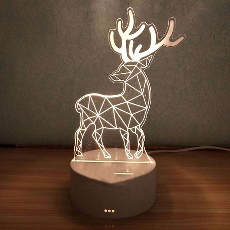 Đèn ngủ trang trí LED 3D, 15 màu, có điều khiển 009