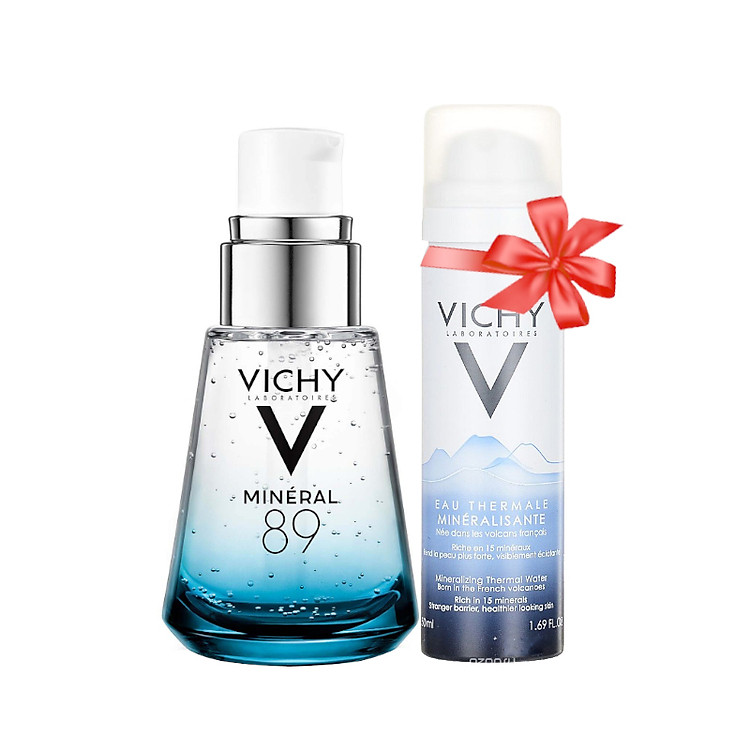 Combo Dưỡng Da Căng Mịn Vichy Mineral 89 30ml + Xịt Khoáng Thermal 50ml