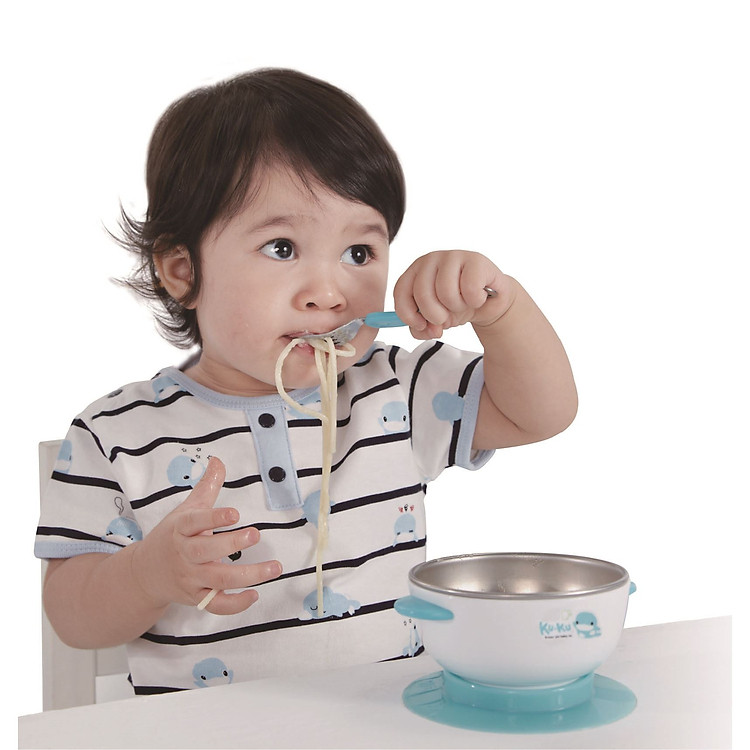 Chén Ăn Inox Có Đế Dính KUKU Chính hãng Tiết kiệm - Hình ảnh 5