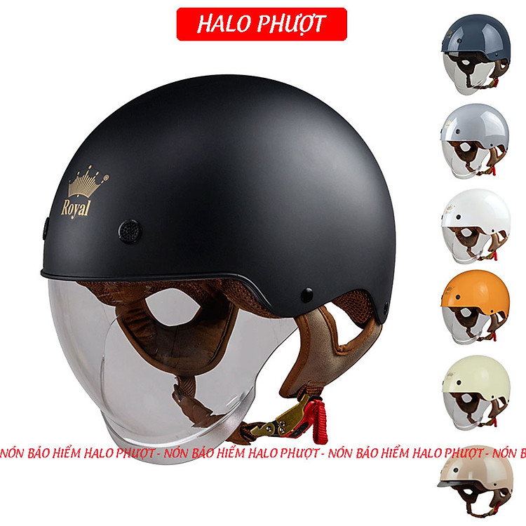 (Tặng Tai Mèo) Nón Bảo Hiểm Nửa Đầu Kính Âm - Lót có thể tháo rời - màu sắc đa dạng - khóa chắc chắn