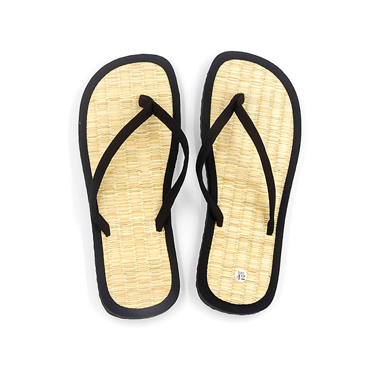 Dép chiếu xỏ ngón Hương Quế DKS-10 làm từ lụa tơ tằm - vải cotton - lớp đế cao su xốp cho đôi chân thơm, mát và khô thoáng