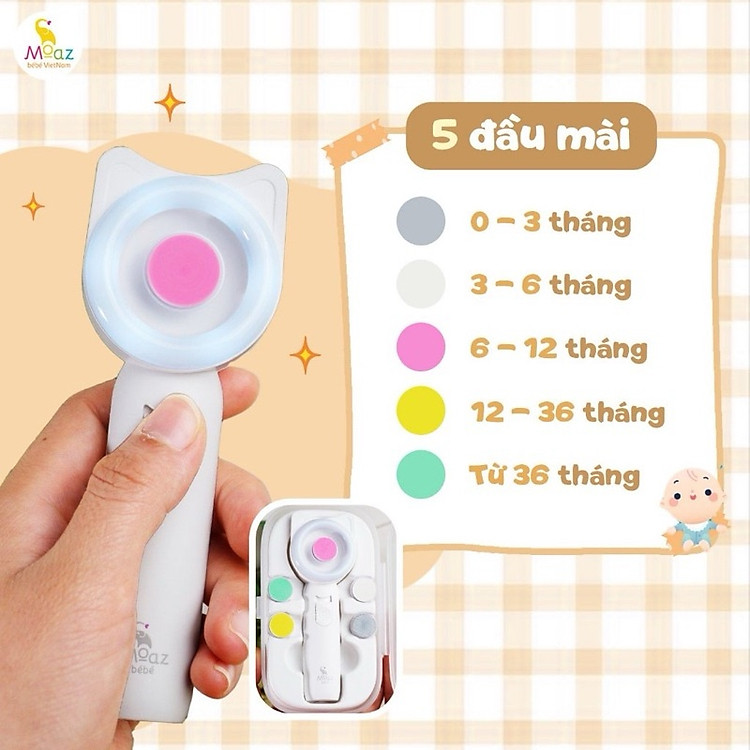 Mua Máy dũa móng tay cho bé Moaz Chính hãng Tiết kiệm - Hình ảnh 5