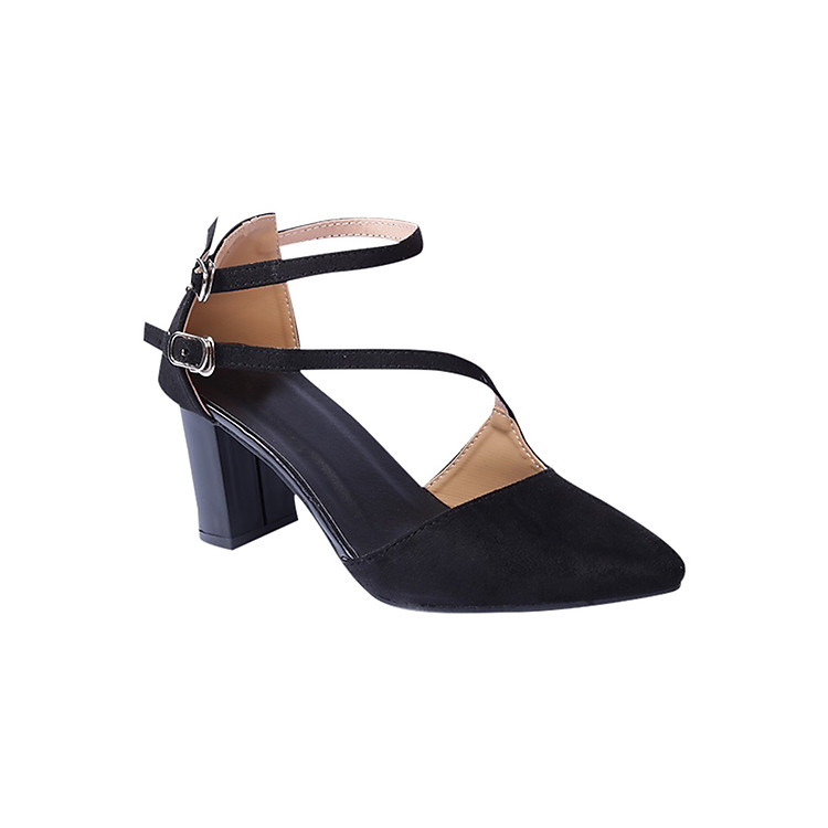 Giày Sandal Cao Gót Đế Vuông Thời Trang Erosska ER002 - Đen