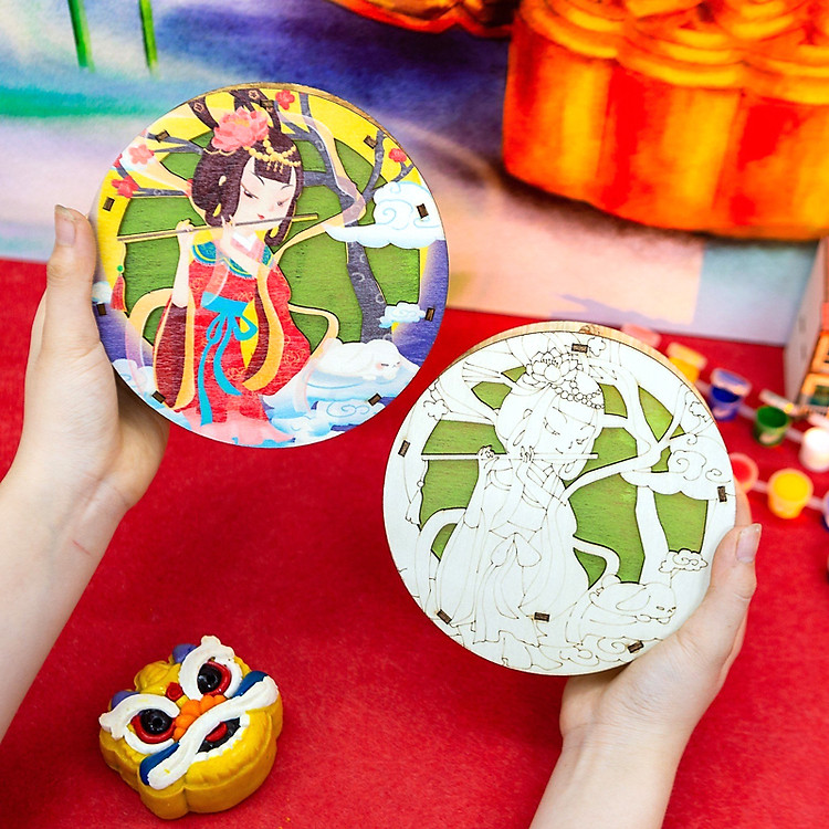 Lồng Đèn Trung Thu Gỗ Mộc Hằng Tròn Chính hãng Tiết kiệm - Hình ảnh 2