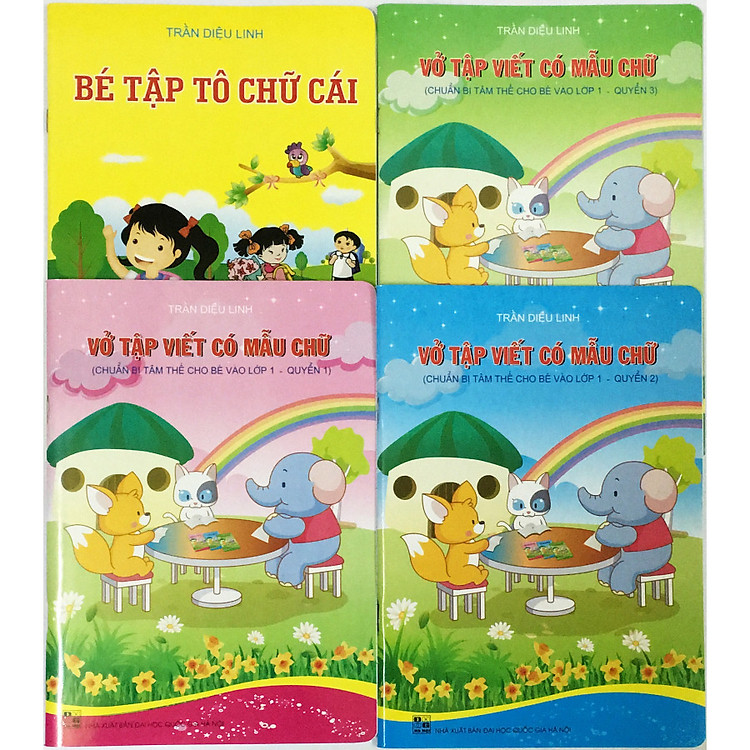 Vở Tập Viết Có Mẫu Chữ Quyển 1, 2, 3 và Bé Tập Tô Chữ Cái