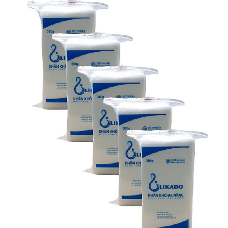 Combo 5 bịch khăn vải đa năng Likado 300g (14x20)