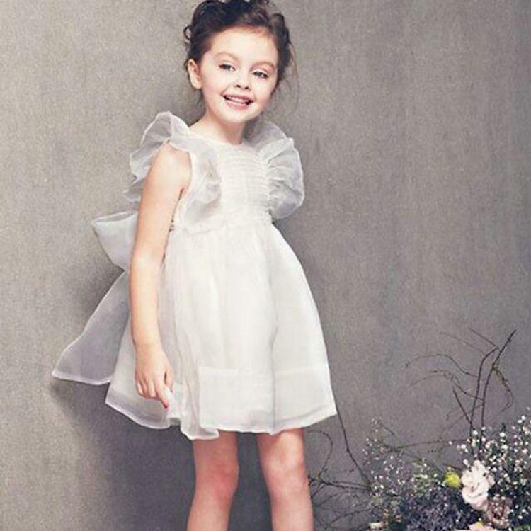 Váy đầm công chúa thắt nơ bồng bềnh cho bé gái xinh như thiên thần