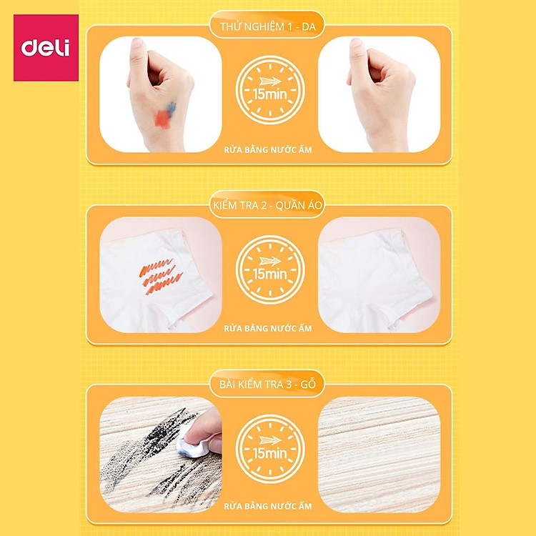 Bút Dạ Màu Marker Calligraphy Đầu Lông Mềm Deli - Ảnh 7