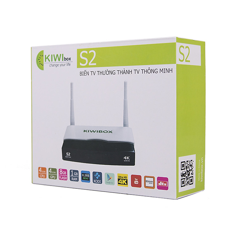 Đầu Android Tivi Box Kiwi S2 - Tặng chuột không dây - CHÍNH HÃNG