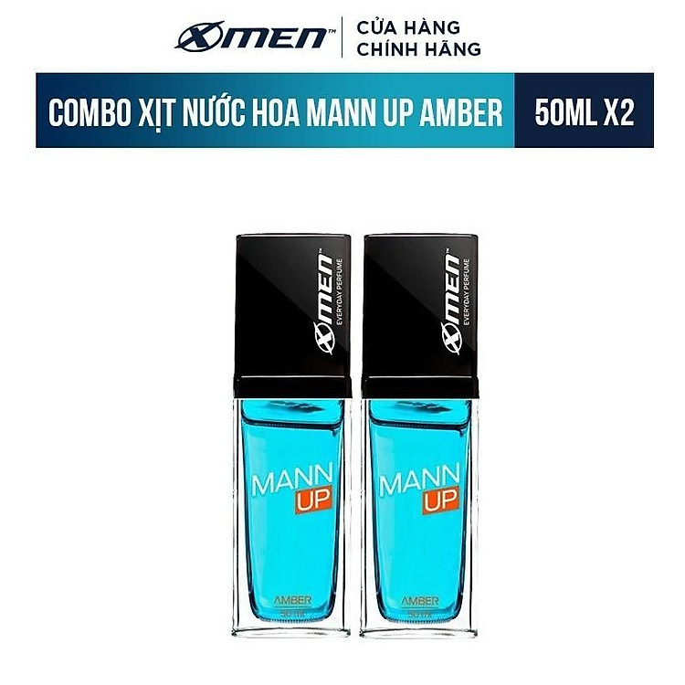 Combo 2 Xịt nước hoa hằng ngày X-Men Everyday Perfume Mann Up Amber 50ml/chai