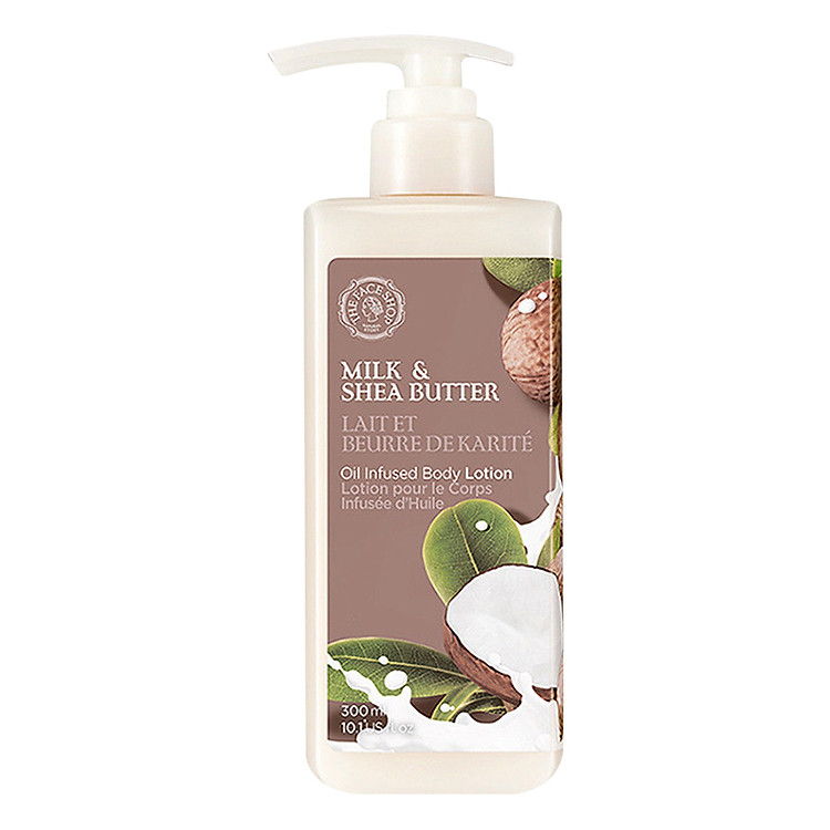 Sữa Dưỡng Thể THEFACESHOP Milk & Shea Butter Oil Infused Body Lotion (300ml)