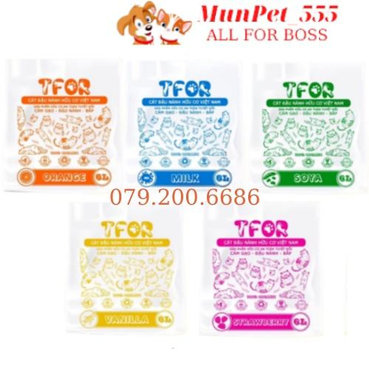 Cát đậu nành TFOR 6L vệ sinh cho mèo an toàn bảo vệ môi trường
