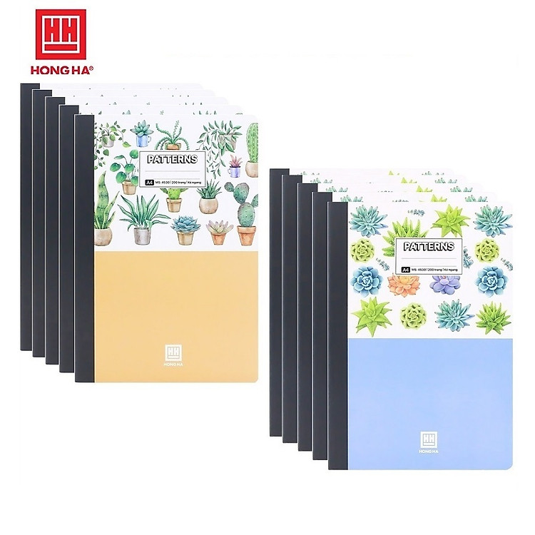 Lốc sổ bìa bồi A4 Patterns Hồng Hà may gáy kẻ ngang có lề 4532 / 4530