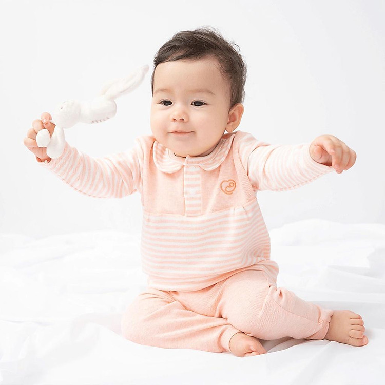 Bộ áo dài tay cổ trụ, quần dài BU Baby Bamco