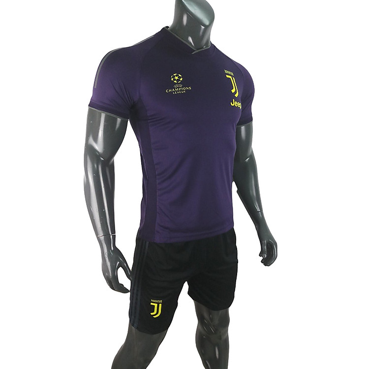 Bộ Quần Áo Bóng Đá Juventus Đen Tím C1 - Đồ Đá Banh Cao Cấp