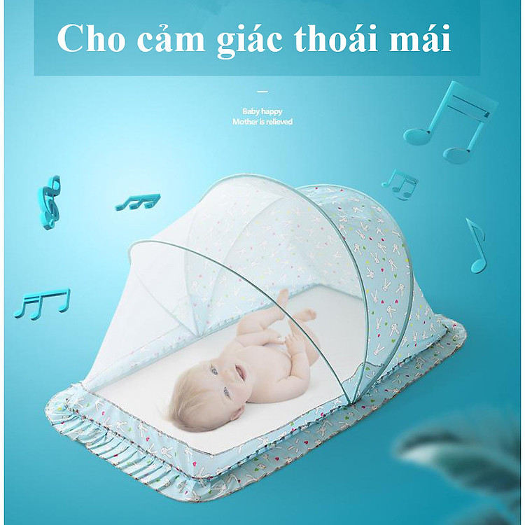 Màn chụp gấp gọn từ sơ sinh đến 5 tuổi chống muỗi , côn trùng dài 128cm , thích hợp cho việc cất giữ và mang đi ra ngoài
