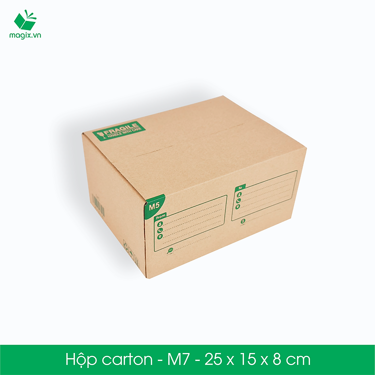 Thùng Hộp Carton M7 (25x15x8 cm, 20 chiếc)