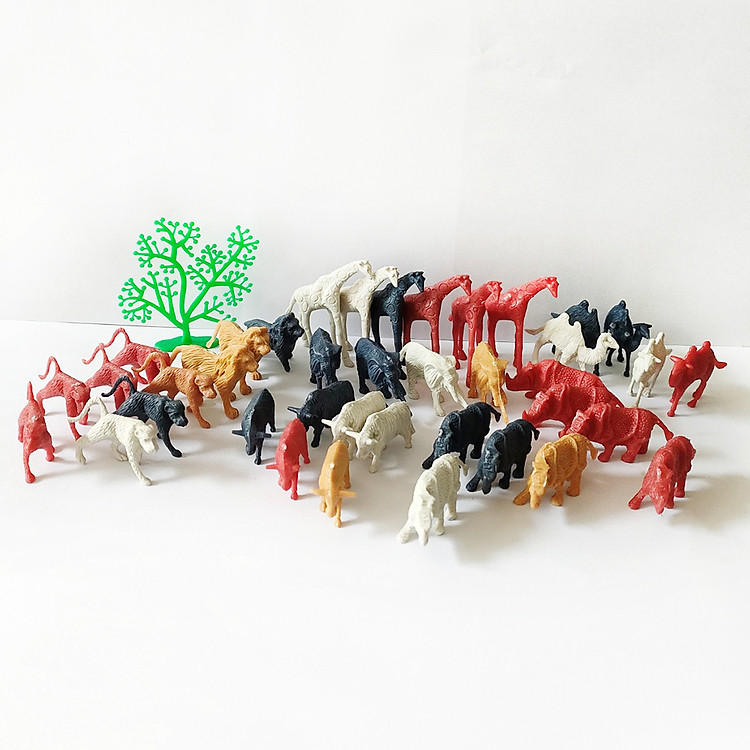 Bộ đồ chơi Voi Hươu Cao Cổ Tê Giác Trâu Hà Mã Sư Tử Lạc Đà (35 con)