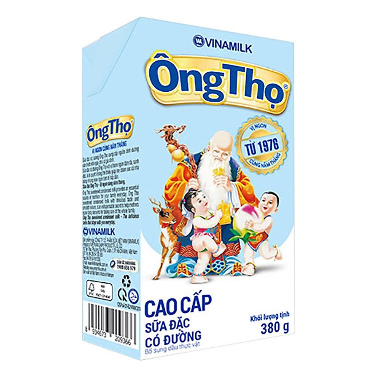 Sữa Đặc Có Đường Ông Thọ Chữ Xanh Vinamilk - Hộp Giấy 380G