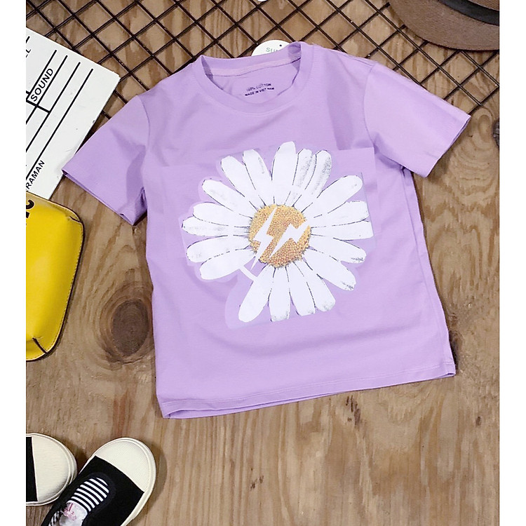 Áo thun hoa cúc bé gái size 2-15