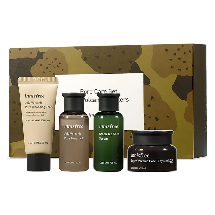 (Phiên bản giới hạn) Bộ sản phẩm chăm sóc da và se khít lỗ chân lông Innisfree Pore Care Set with Volcanic Clusters