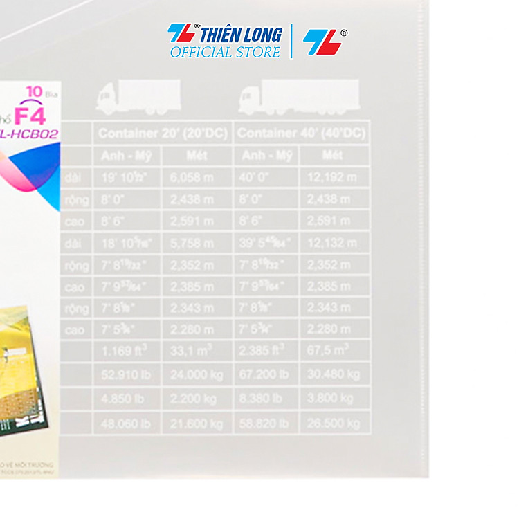 Bìa nút F4 TL-HCB02 - Trong suốt - Ảnh 3