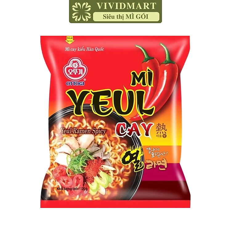 OTTOGI - Mì nấu Ottogi hương vị Yeul cay, Mì Yeul cay Ottogi, Mì cay Yeul Ottogi, Mì Otogi Yeul cay (120/gói)