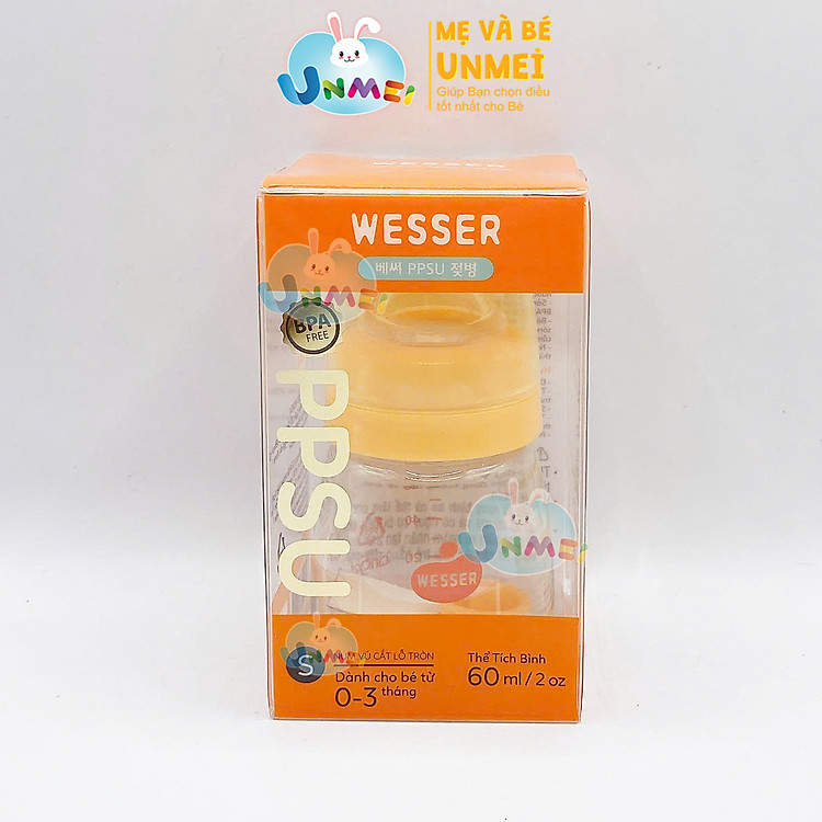 Mua tại Lazada: Bình sữa PPSU Wesser 60ml UnMei Chính hãng, giá tốt