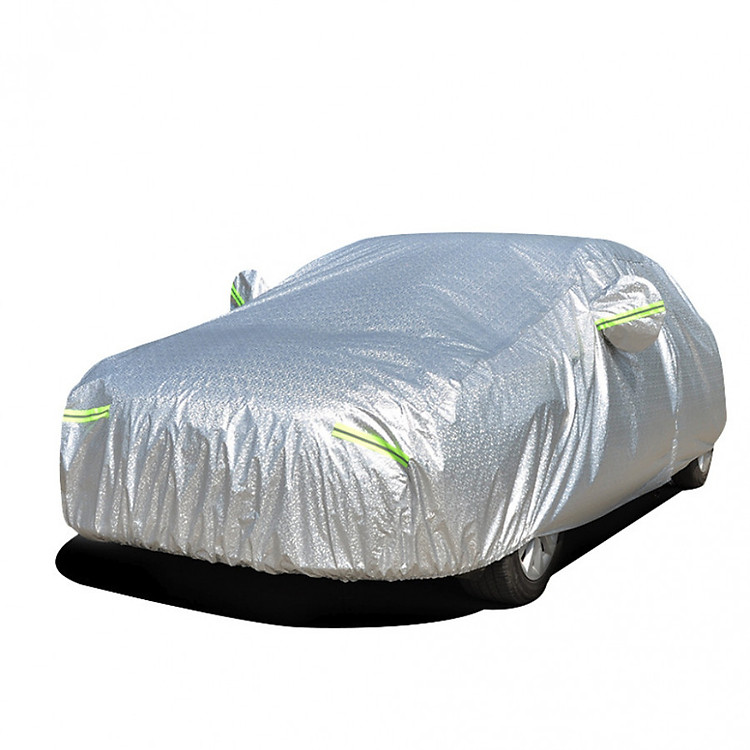 Bạt trùm ô tô chống nóng sợi nhôm bạc PEVA aluminium cao cấp phù hợp các dòng 4 và 5 chỗ - Trắng bạc