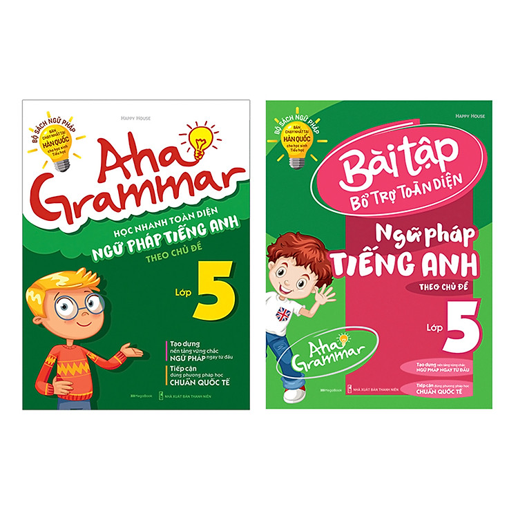 Combo 2 Cuốn Aha Grammar Ngữ Pháp Và Bài Tập Bổ Trợ Tiếng Anh Lớp 5