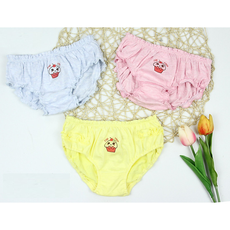 Quần chíp bồng tam giác bé gái 1-6t ( sét 3 chiếc)