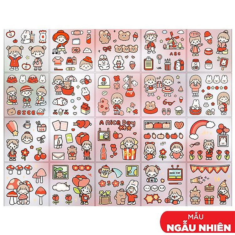 Sticker Nhiều Hình Cô Gái Và Bé Thỏ Telado MSTZ-07/2-6 (20 tờ)